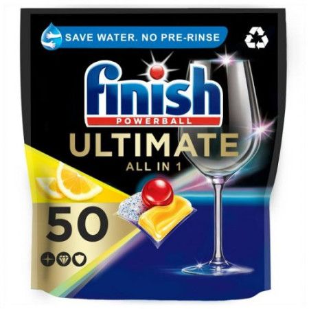 Finish ultimate ταμπλέτες πλυντηρίου πιάτων Allin1 με λεμόνι 50τεμ finish - 1