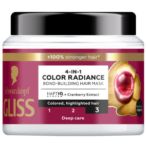 Gliss μάσκα μαλλιών power 4σε1 color radiance 400ml