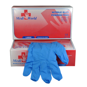 Medi-World γάντια νιτριλίου μπλε S/M/L/XL 100τεμ  - 1