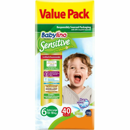 Babylino sensitive πάνες extra large No6 15-30kg 40τεμ Babylino - 1