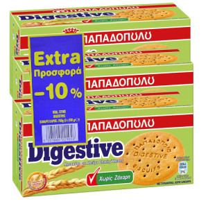 ΠΑΠΑΔΟΠΟΥΛΟΥ DIGESTIVE (3x250gr.) - (ΟΛΙΚΗΣ) (ΧΩΡΙΣ ΖΑΧΑΡΗ) (-10%)