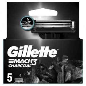 Gillette ανταλλακτικές λεπίδες mach3 charcoal 5τεμ