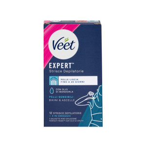 Veet ταινίες αποτρίχωσης κεριού expert για το πρόσωπο sensitive 12τεμ