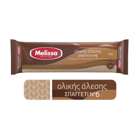 Melissa σπαγγέτι ολικής αλέσεως No6 500gr