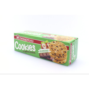 Παπαδοπούλου μπισκότα cookies με κομμάτια σοκολάτας & φουντουκιού 180gr Παπαδοπούλου - 1