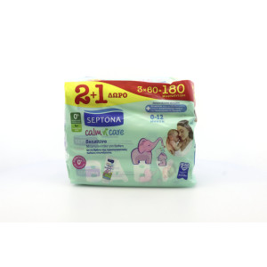 Septona calm n care μωρομάντηλα sensitive baby 3x60τεμ