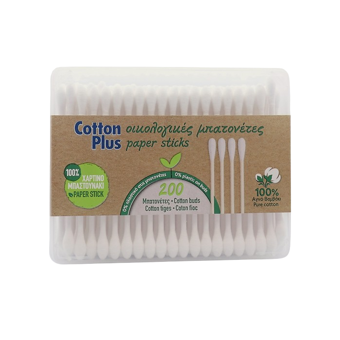 Cotton plus ωτοκαθαριστές 200τεμ Cotton plus - 1