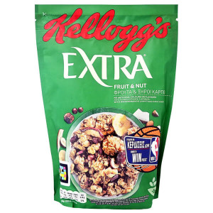 Kellogg's δημητριακά extra μπουκιές βρώμης με φρούτα & ξηροί καρποί 400gr