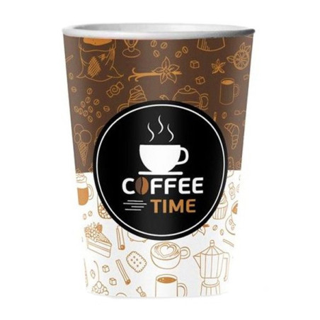 ΠΟΤΗΡΙ ΧΑΡΤΙΝΟ COFFEE TIME (16οz) (SINGLE WALL) - (50τεμ.)