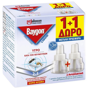 Baygon υγρό κατά των κουνουπιών ανταλλακτικό 120 ώρες 2x36ml Baygon - 1