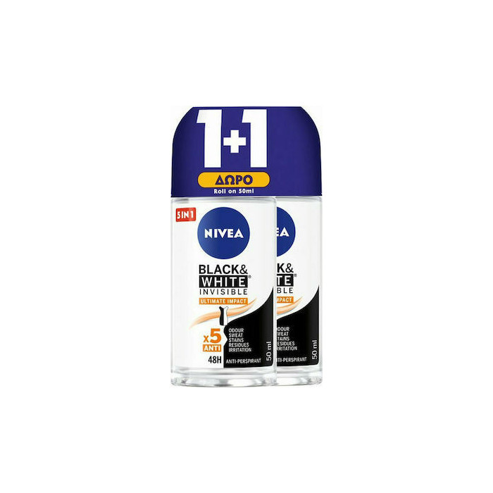 Nivea roll-on women black & white ultimate impact 2x50ml