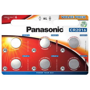 PANASONIC ΜΠΑΤΑΡΙΑ ΛΙΘΙΟΥ ΚΟΥΜΠΙ CR-2016 (6τεμ.)  - 1