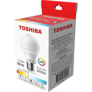 TOSHIBA LED E27 60W. NEUTRAL WHITE ΛΑΜΠΑ  - 1