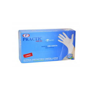 Practic ιατρικά γάντια latex ελαφρώς πουδραρισμένα S/M/L 100τεμ Practic - 1