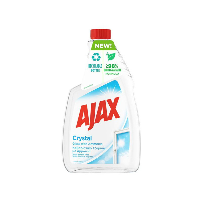 AJAX υγρό καθαριστικό τζαμιών ανταλλακτικό Crystal 750ml