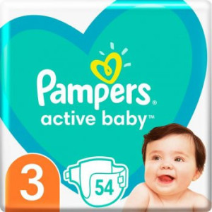 PAMPERS ACTIVE BABY ΠΑΝΕΣ No3 54TEM 6-10K  - 1