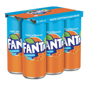 FANTA 330ml - (ΠΟΡΤΟΚΑΛΑΔΑ ΜΠΛΕ) (6 PACK)  - 1