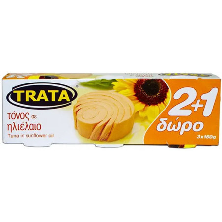 Trata τόνος σε ηλιέλαιο 3x160gr