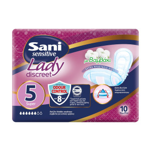 Sani sensitive lady σερβιέτες ειδικών χρήσεων No5 Super 10τεμ