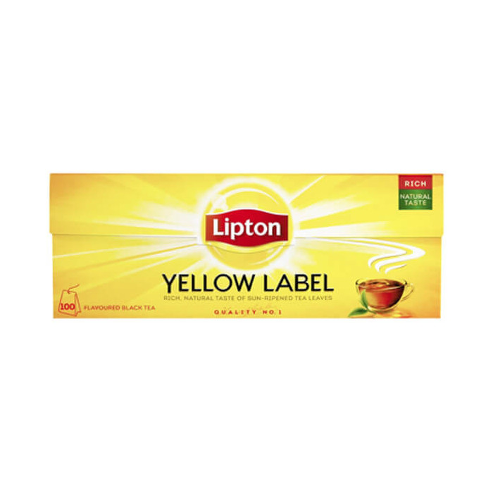 LIPTON ΤΣΑΙ ΚΙΤΡΙΝΟ (100τεμ.) - (YELLOW LABEL)