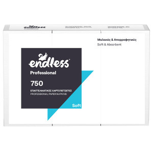 Endless χαρτοπετσέτες εστιατορίου soft λευκή 24x24cm 750 φύλλα Endless - 1
