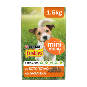 FRISKIES σκυλοτροφή mini menu κοτόπουλο λαχανικά 1,5kg