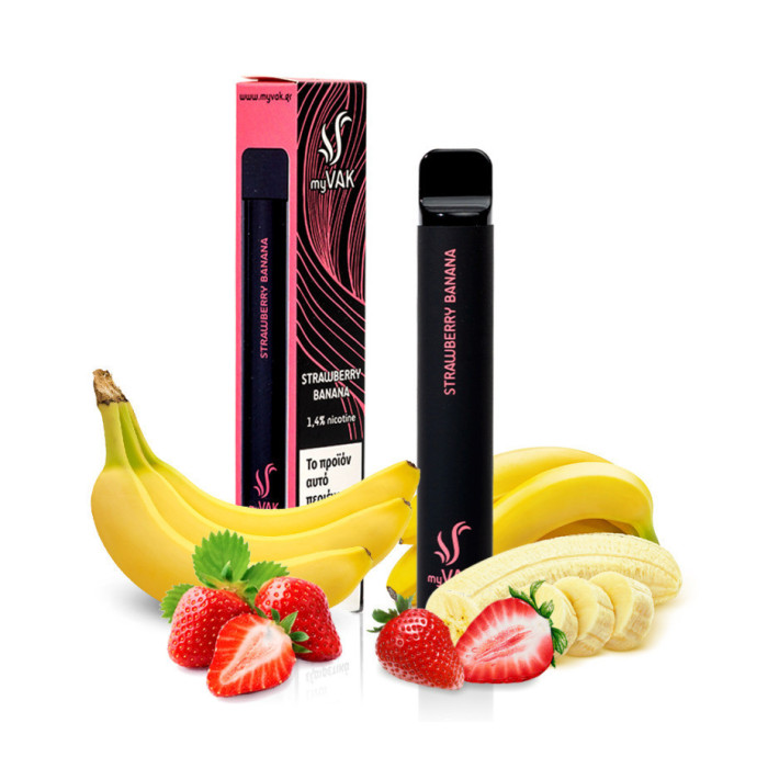 VAK ΗΛΕΚΤΡΟΝΙΚΟ ΤΣΙΓΑΡΟ STRAWBERRY BANANA 2ML (600 PUFFS) 20mg Nicotine  - 1