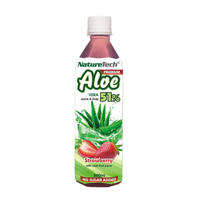 NATURE TECH ALOE VERA SUGAR FREE PET 500ml - (STRAWBERRY)