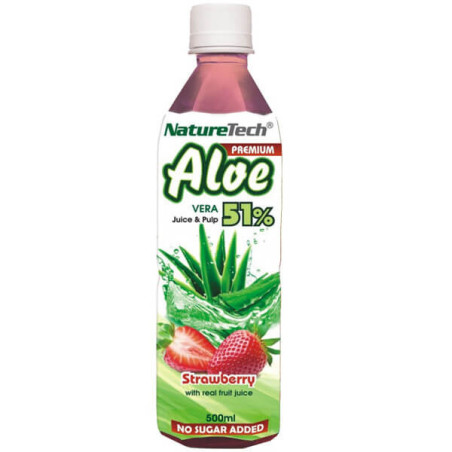 NATURE TECH ALOE VERA SUGAR FREE PET 500ml - (STRAWBERRY)