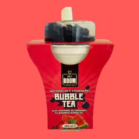 BUBBLE TEA 250ML ΦΡΑΟΥΛΑ/ΚΑΡΠΟΥΖΙ ΜΕ ΦΟΥΣΚΕΣ ΒΑΤΟΜΟΥΡΟ  - 1