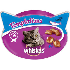 Whiskas temptations γατοτροφή με σολομό 60gr