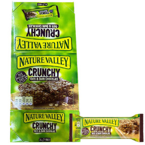 NATURE VALLEY ΤΡΑΓΑΝΕΣ ΜΠΑΡΕΣ ΜΟΥΣΛΙ ΜΕ ΜΑΥΡΗ ΣΟΚΟΛΑΤΑ (18x42gr) 756gr-36bars