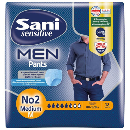 Sani men βρακάκι ακράτειας No2 (M) 12τεμ