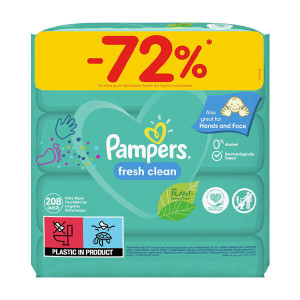 PAMPERS ΜΩΡΟΜΑΝΤΗΛΑ (4x52τεμ.) - (FRESH CLEAN) (-72%)  - 1