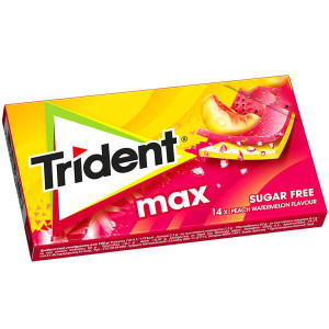 TRIDENT MAX (12x27gr.) - (ΡΟΔΑΚΙΝΟ & ΚΑΡΠΟΥΖΙ)