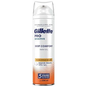 Gillette αφρός ξυρίσματος deep comfort για ευαίσθητες επιδερμίδες 250ml