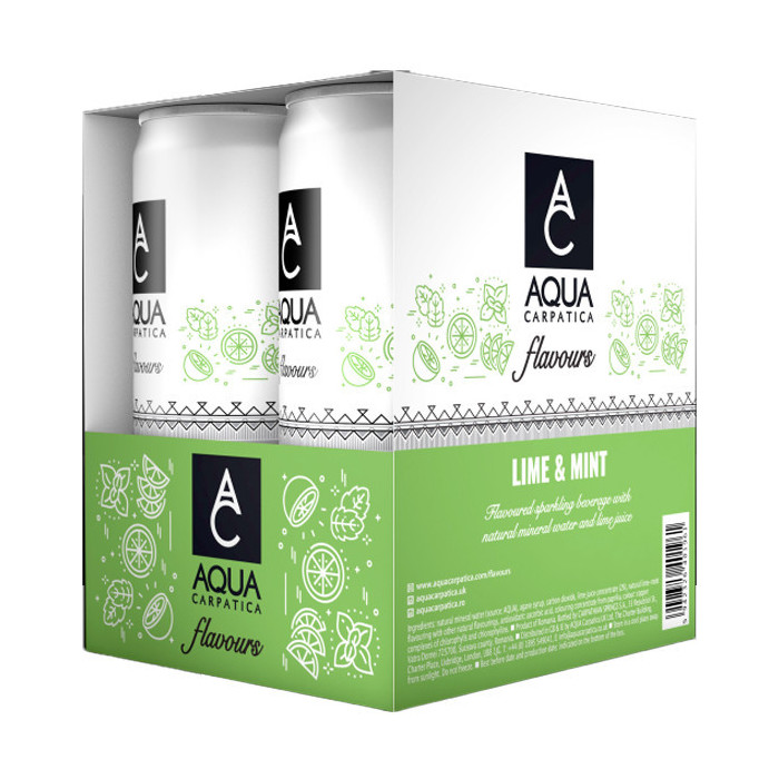 Aqua carpatica ανθρακούχο νερό με lime & μέντα 4x330ml