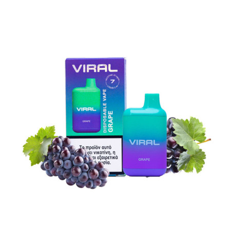 VIRAL ΗΛΕΚΤΡΟΝΙΚΟ ΤΣΙΓΑΡΟ GRAPE 2ML (600 PUFFS) Nicotine 20mg/ml