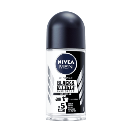 NIVEA ROLL ON 50ml MEN BLACK & WHITE INVISIBLE ORIGINAL 48h