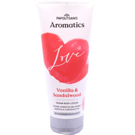 PAPOUTSANIS AROMATICS BODY LOTION 200ml - (LOVE) - (VANILLA & SANDALWOOD)