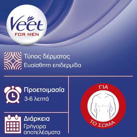 Veet ανδρική αποτριχωτική κρέμα σώματος για ευαίσθητες επιδερμίδες 200ml