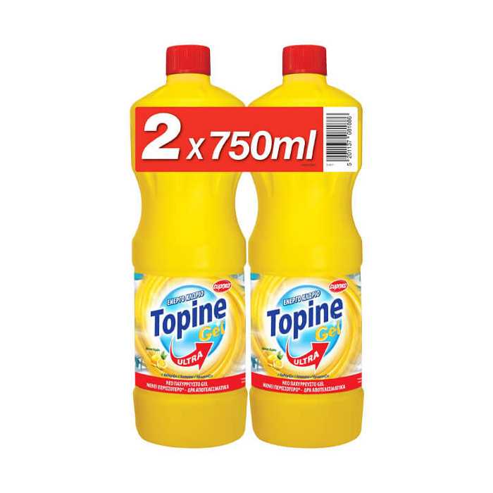 TOPINE GEL ΧΛΩΡΙΟ ΛΕΜΟΝΙ ΠΑΧΥΡΕΥΣΤΗ 2x750ml