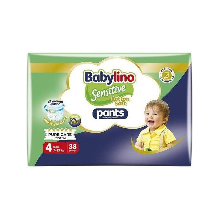 Babylino sensitive πάνες βρακάκι No4 7-13kg 38τεμ