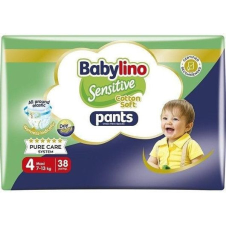 Babylino sensitive πάνες βρακάκι No4 7-13kg 38τεμ