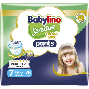 Babylino sensitive πάνες βρακάκι No7 15-25kg 28τεμ