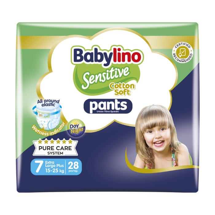 Babylino sensitive πάνες βρακάκι No7 15-25kg 28τεμ