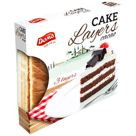 Doma layers παντεσπάνι κακάο 3τεμ 400gr