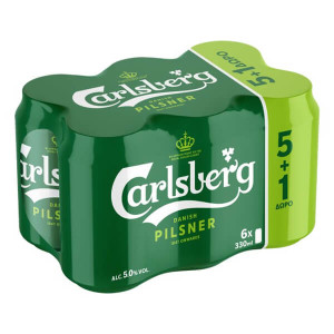 CARLSBERG ΜΠΥΡΑ KOYTI 330ml - (5+1 ΔΩΡΟ)