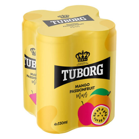 TUBORG SODA ΚΟΥΤΙ 330ml - (4 PACK) (ΜΑΝΓΚΟ & ΦΡΟΥΤΑ ΤΟΥ ΠΑΘΟΥΣ)