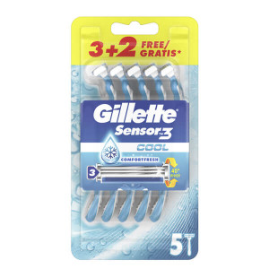 GILLETTE ΞΥΡΑΦΑΚΙΑ SENSOR 3 COOL - (5τεμ.)